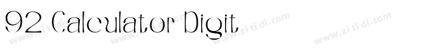 92 Calculator Digit字体转换
